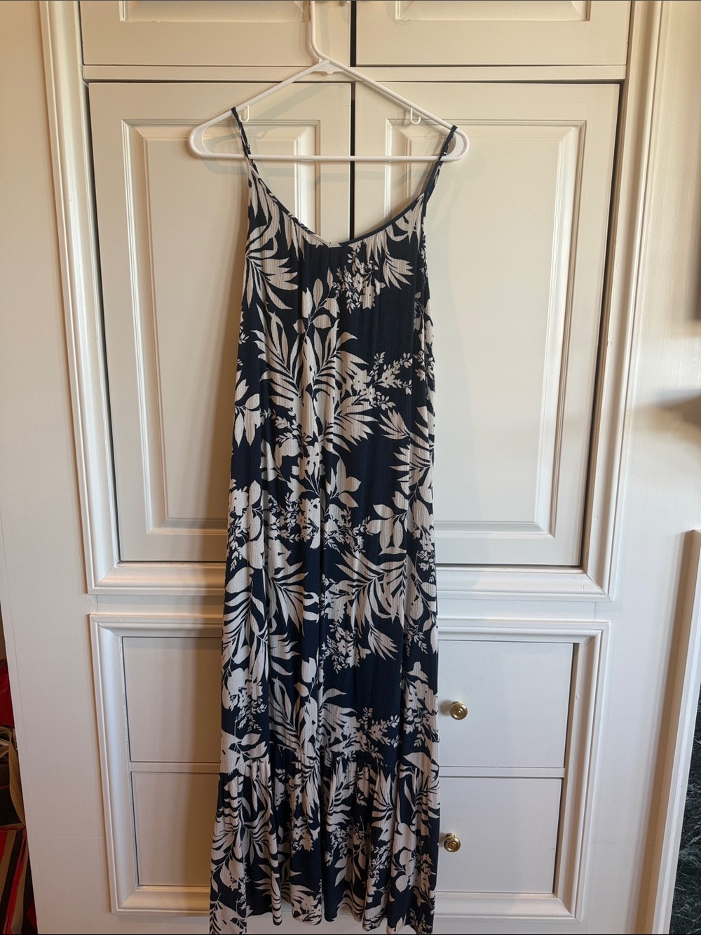 Z Supply Navy and White Floral Slip Maxi Dress